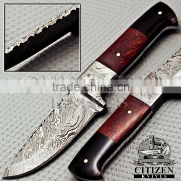 CITIZEN KNIVES, BEAUTIFUL CUSTOM HAND MADE DAMASCUS STEEL HUNTING KNIF