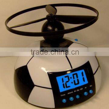 Funny Creative Toy with Clock Lazy Helicopter Clock Backlight Flying Alarm Clock