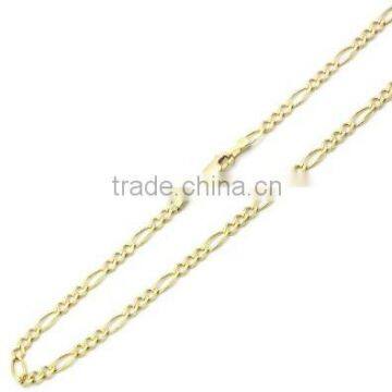 14K Gold Figaro Chain Necklace with Lobster clasp