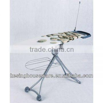 New Design Mesh Ironing Board with Wheels & Retractable Iron Nest