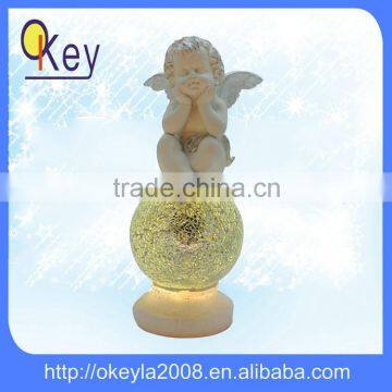 Home decor LED color change resin angel figurine Light