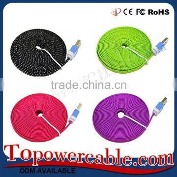 Fast Charging Flat Woven Fabric Dual Micro Usb Cable 2.0 With Customized Length photo-5