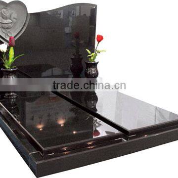 Heart Shape Double Monument & Tombstone & Gravestone with pots