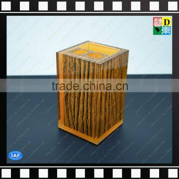 Acrylic bathroom sets/accessories of Wooden color acrylic toothbrush holder From China