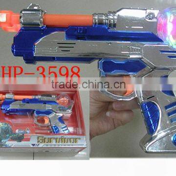 LED Flashing Electroplating Rolling Ball Gun with Sound & Infrared Ray