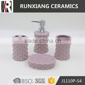 fashion purple ceramic bathroom accessories set