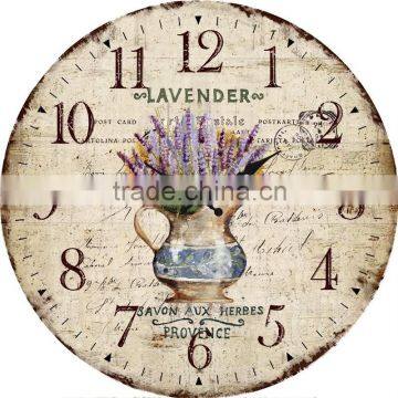 Country Style Round Wall Clock Made of Wood in Factory Price photo-1