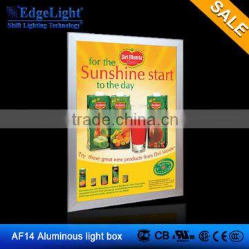 Edgelight Super thin AF14 light frame snap single-sided type aluminous frame light box latest invention