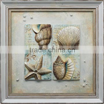 Modern Beautiful Shell Home Decor With Frame Seascape Painting