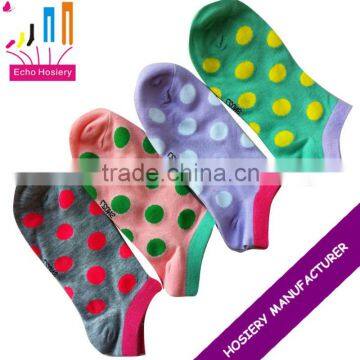 ladies boat socks with big dots