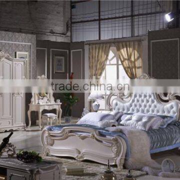 new product bedroom set/ home furniture/ king size bed/ carved wood and MDF bedroom set L105A