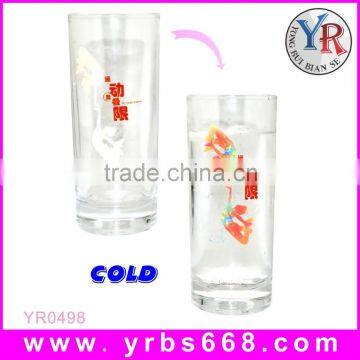 Publicity sport photo glass color changing magic mugs, cold orca coating mugs