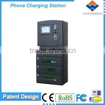 No MOQ Coin Operated 4 Digital Lockers Wall Mount Cell Phone Charging Station APC-04A photo-2