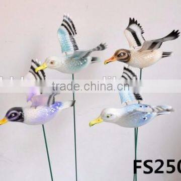 6 inch Plastic Seagull Birds Holiday Garden stakes, Christmas Decorations Made in China