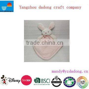 square baby blanket toy plush rabbit baby blanket/cheaper price about baby blanket