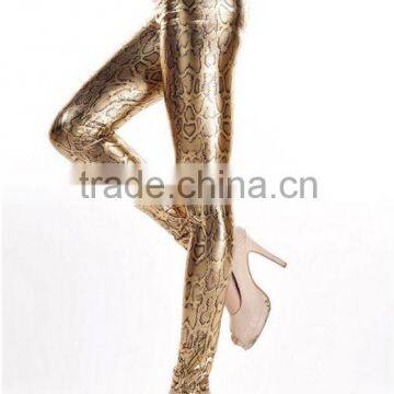 Fashion Snake Grain Faux Leather Tight Legging Pants