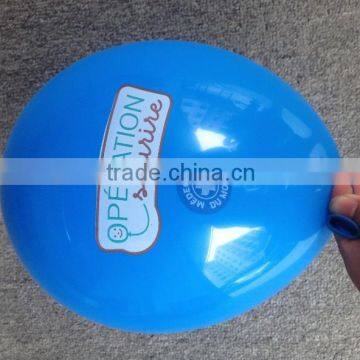 12 inches blue balloon with two color logo printing