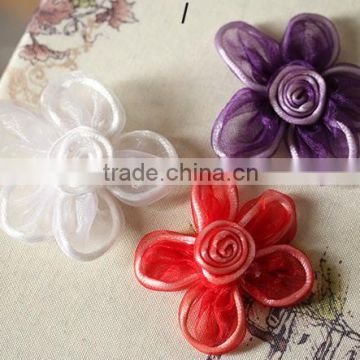 Mini Organza Sunflowers For Hair Decoration,Lovely Handmade Flowers For Sale