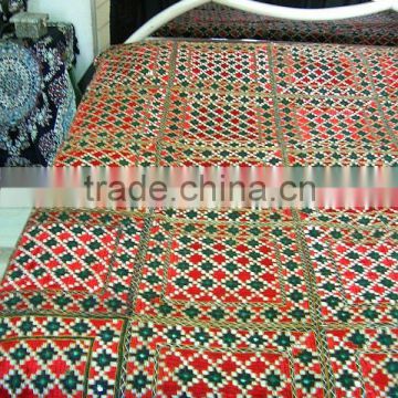 Hand Embroidered Mirror work Bedsheets India