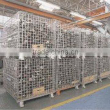 Storage Warehouse Logistic Galvanized Steel Roll Container Roll Cage Wire Panel