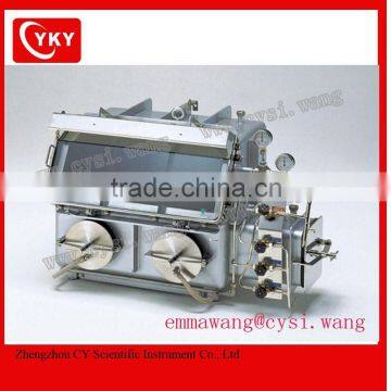 Large Two ports Stainless Steel Vacuum Glove Box with Vacuum Flange and Airlock Chamber