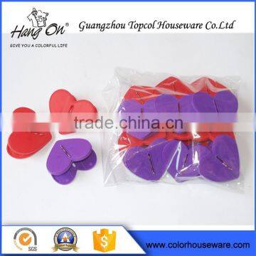 Wholesales Colored Heart shaped small plastic clips