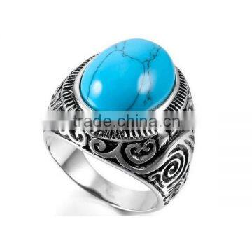 Men's Bule Turquoise Vintage Ring