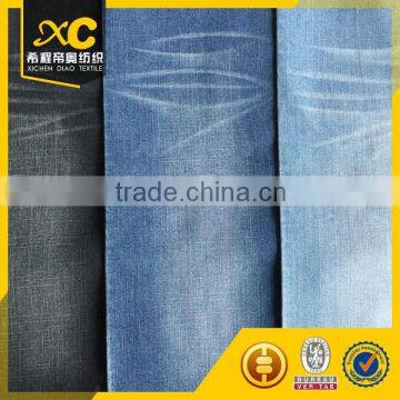 woven 3/1 poly cotton dark indigo cross hatch slub denim
