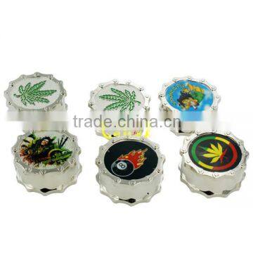 GT5057 Bearing Chain Shape Picture Priting 3layer Zinc Alloy Grinder OEM photo-3