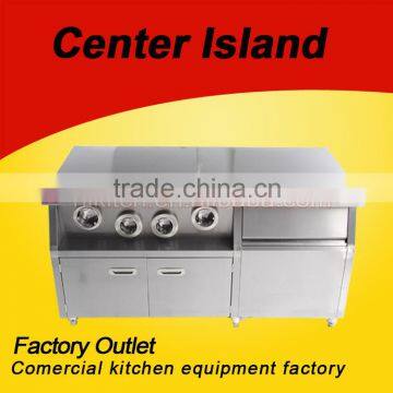 Stainless steel big capacity reasonal industrial design center islandcenter island
