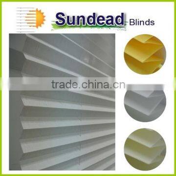 cordless polyester fabric pleated shades plissee No cord, safety for kids