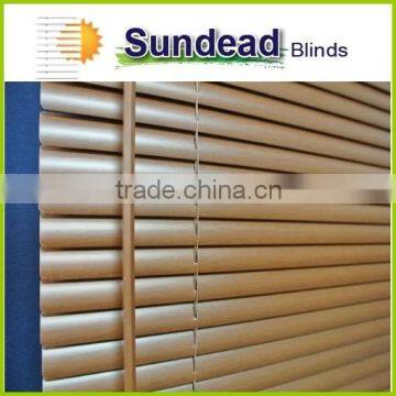 Wood pattern 25 mm PVC vinyl Venetain blinds for home decor and bathroom use made by china supplier