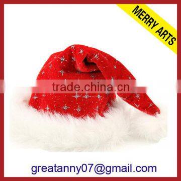 2015 new product new design Wholesale new style white red plush dancing christmas hat for sale