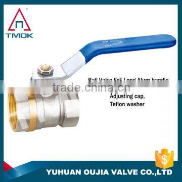 TMOK Lever handle wheel female forged full bore brass ball valve CE for lock water meter control valve ball valve