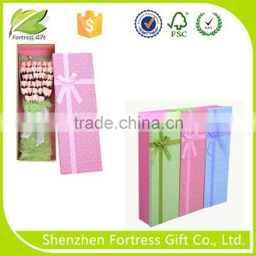 Elegant rectangle cardboard paper gift box for flower