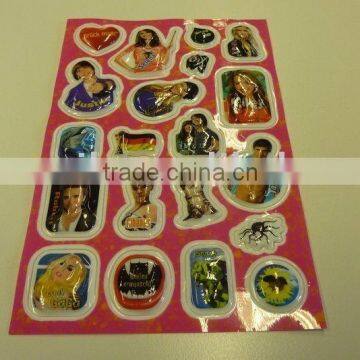 2014hot sale custom cartoon waterproof pvc sticker label for kids gift