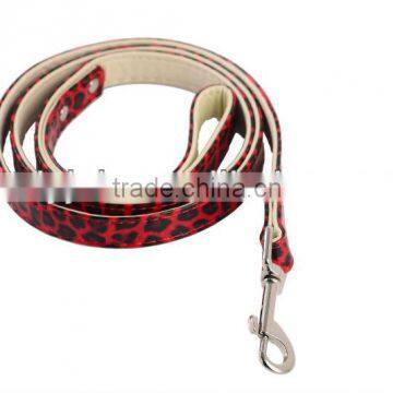 2.0*120cm leopard sex fake leather dog leash for wholesale