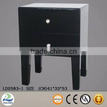 Bedroom furniture black mirror nightstand