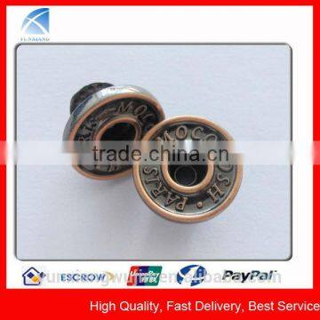YX1980 Fashion Small Embossed Remove Metal Buttons Jeans