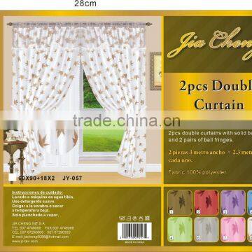 ready made]JY-057 15 years top-rated golden seller newest 100% polyester printed finished curtain gauze