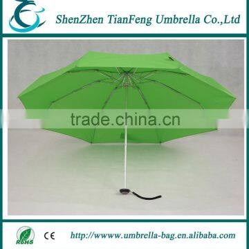 fashionable Tianfeng 8k solid green color 3 folding umbrella bag