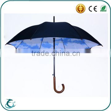 top quality double layer sunproof straight umbrella with fiberglass frame