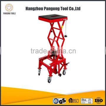 China Tool 300LB Motorcycle Holder Hydraulic Table Lift Tool With Universal Wheels