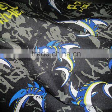 100 polyester fish print fabric for clothing