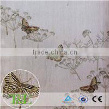 Butterfly embossed pvc 3d wallpapers