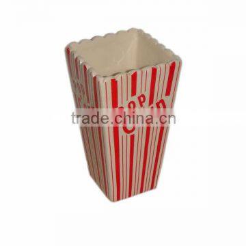 Hand-painted Ceramic Popcorn Bucket