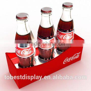 beautiful 3 slots acrylic beverage display rack,beverage display,soft drink display rack