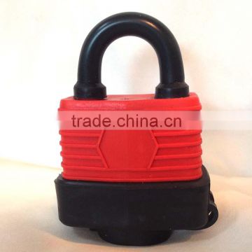 laminated steel padlock with rubber cover waterproof good quality