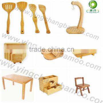 Bamboo bowls cutting boards each kind of bamboo products