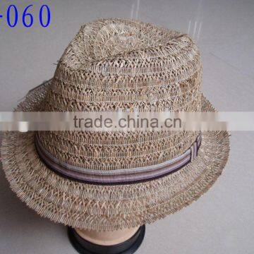 twisted seagrass hat, fedora hat